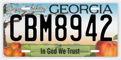 GA license plate CBM8942
