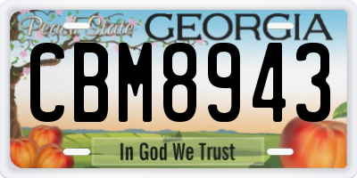 GA license plate CBM8943