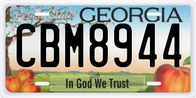 GA license plate CBM8944