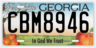 GA license plate CBM8946