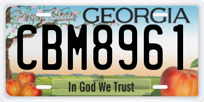 GA license plate CBM8961