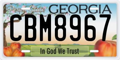 GA license plate CBM8967