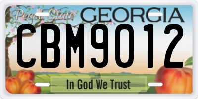 GA license plate CBM9012
