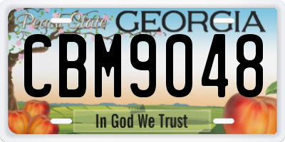 GA license plate CBM9048