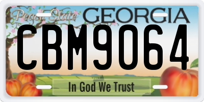 GA license plate CBM9064