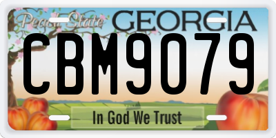 GA license plate CBM9079