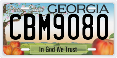 GA license plate CBM9080