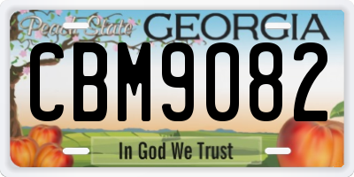 GA license plate CBM9082