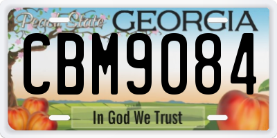 GA license plate CBM9084