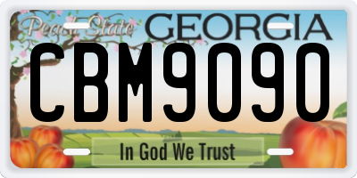 GA license plate CBM9090