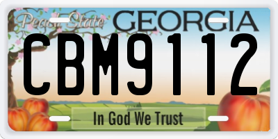 GA license plate CBM9112