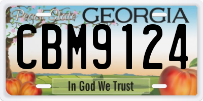 GA license plate CBM9124
