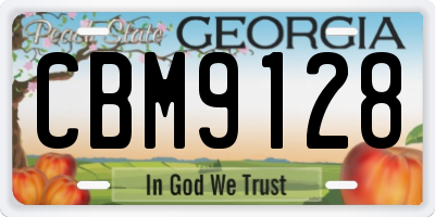 GA license plate CBM9128