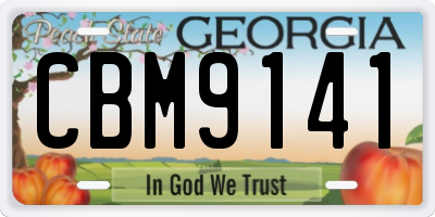 GA license plate CBM9141