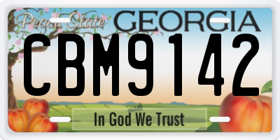 GA license plate CBM9142