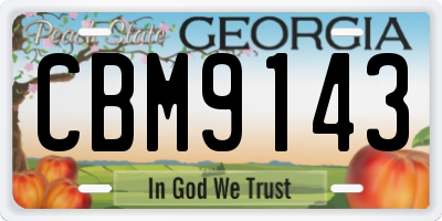 GA license plate CBM9143