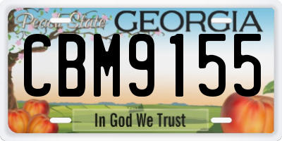 GA license plate CBM9155
