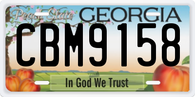 GA license plate CBM9158