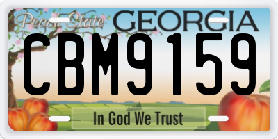 GA license plate CBM9159