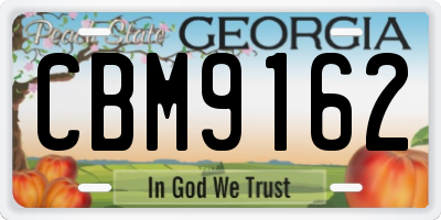 GA license plate CBM9162