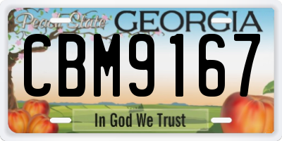 GA license plate CBM9167