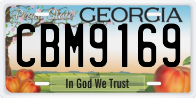 GA license plate CBM9169