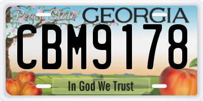 GA license plate CBM9178