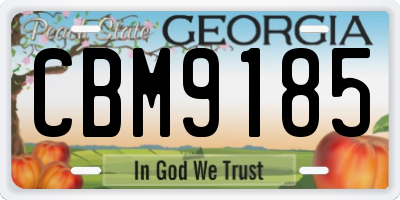 GA license plate CBM9185