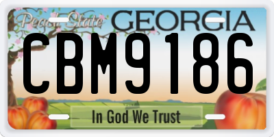 GA license plate CBM9186