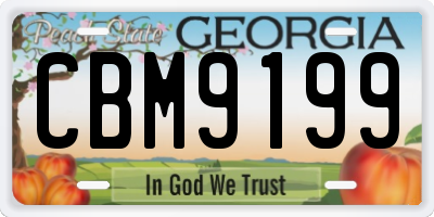 GA license plate CBM9199
