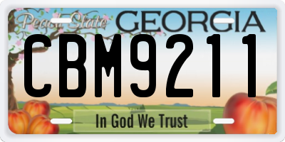 GA license plate CBM9211