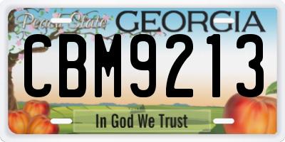 GA license plate CBM9213