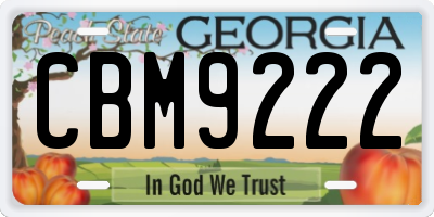 GA license plate CBM9222