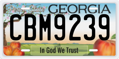GA license plate CBM9239