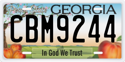 GA license plate CBM9244