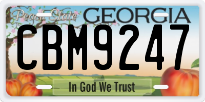 GA license plate CBM9247
