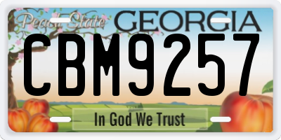 GA license plate CBM9257