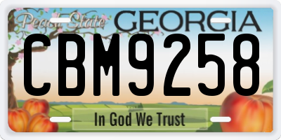 GA license plate CBM9258