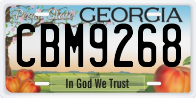 GA license plate CBM9268