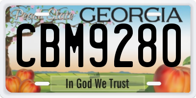 GA license plate CBM9280