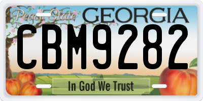 GA license plate CBM9282
