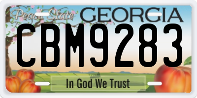 GA license plate CBM9283