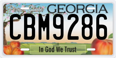 GA license plate CBM9286