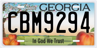 GA license plate CBM9294