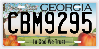 GA license plate CBM9295