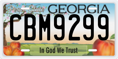 GA license plate CBM9299