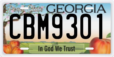 GA license plate CBM9301