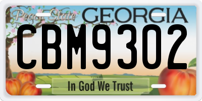 GA license plate CBM9302
