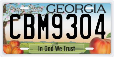 GA license plate CBM9304
