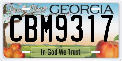 GA license plate CBM9317